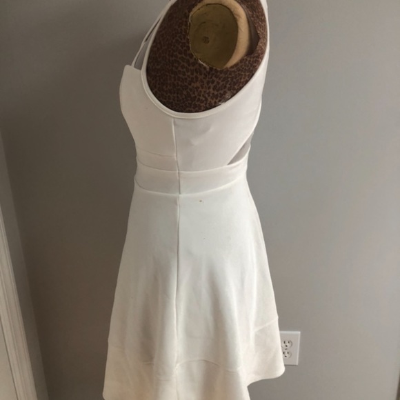 High Neck, Skater Skirt, White Dress - Picture 3 of 6